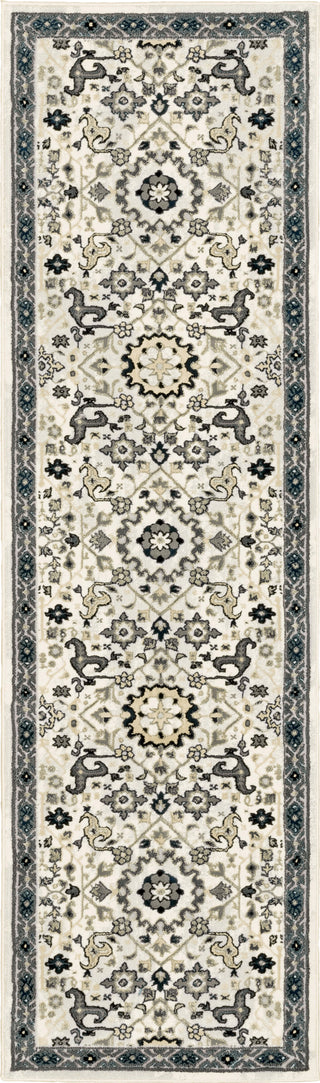 Oriental Weavers Bowen 073J2 Ivory Navy Area Rug Runner Image