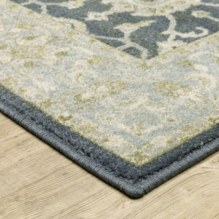 Oriental Weavers Branson BR05A Blue/Ivory Area Rug Corner Image