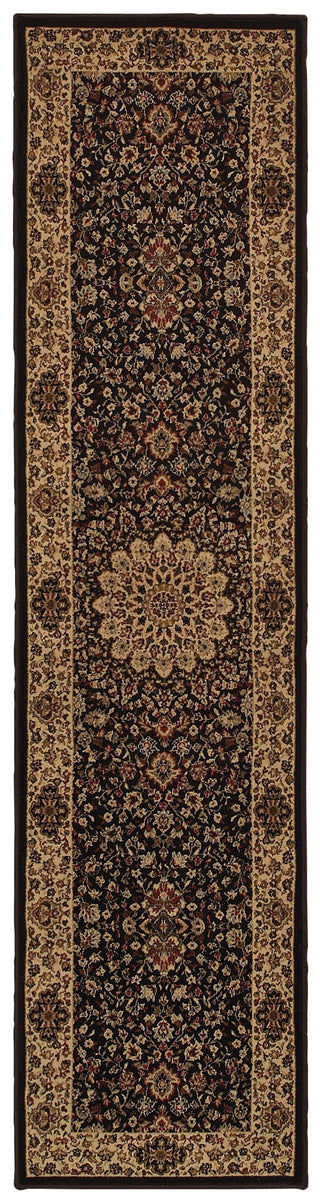 Oriental Weavers Cambridge 195N2 Black/Ivory Area Rug 1'10 X 7' 6 Runner