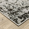 Oriental Weavers Caravan 4153Q Grey/ Black Area Rug Corner On Wood