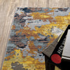 Oriental Weavers Caravan 530V8 Yellow/ Blue Area Rug Corner On Wood