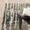 Oriental Weavers Carson 0745C Blue/ Beige Area Rug Corner On Wood