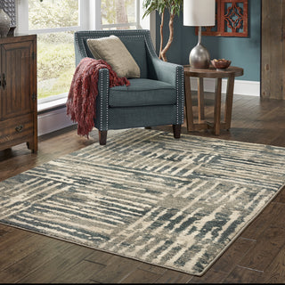 Oriental Weavers Carson 0745C Blue/ Beige Area Rug Lifestyle Image Feature