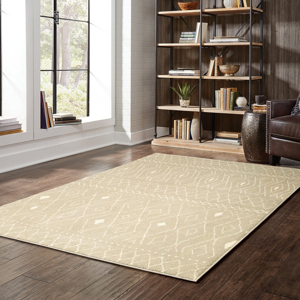 Oriental Weavers Carson 9665B Sand Ivory Area Rug Lifestyle Image Feature
