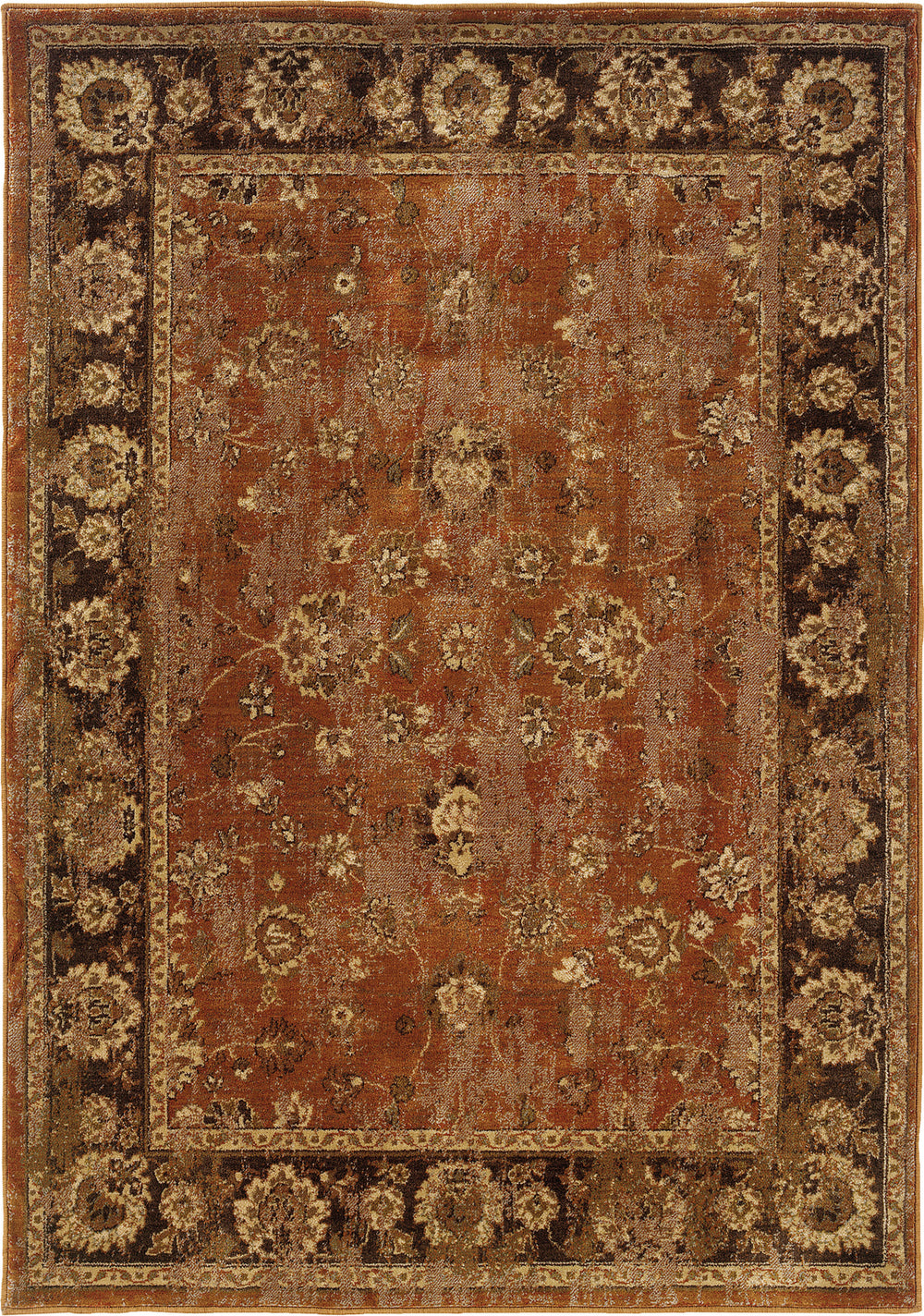 Oriental Weavers Casablanca 4465E Orange/Mink Area Rug main image featured