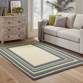 Oriental Weavers Caspian 1003X Ivory/Blue Area Rug Room Scene  Feature