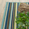 Oriental Weavers Caspian 1004X Blue/Brown Area Rug Corner On Wood