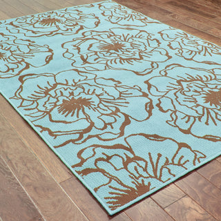 Oriental Weavers Caspian 3065L Blue/Brown Area Rug Closeup Feature