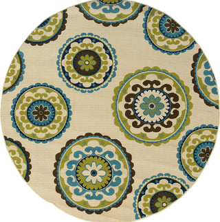 Oriental Weavers Caspian 859J6 Ivory/Green Area Rug 7'10 Round