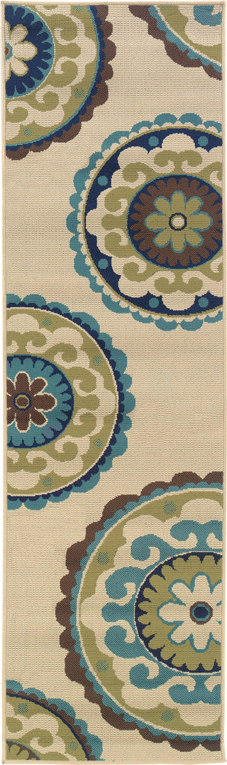 Oriental Weavers Caspian 859J6 Ivory/Green Area Rug Runner