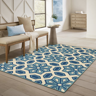 Oriental Weavers Caspian 969W6 Ivory/Blue Area Rug Lifestyle Image Feature