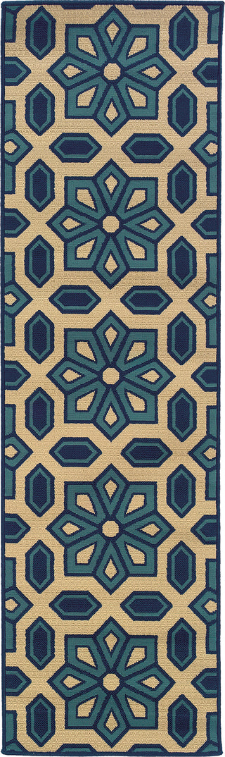 Oriental Weavers Caspian 969W6 Ivory/Blue Area Rug Runner