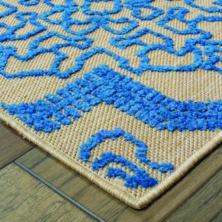 Oriental Weavers Cayman 2541M Sand/ Blue Area Rug Corner