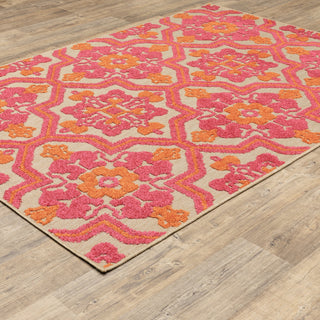 Oriental Weavers Cayman 2541V Sand/ Pink Area Rug Detail Shot Feature