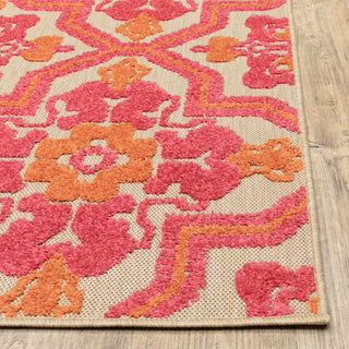 Oriental Weavers Cayman 2541V Sand/ Pink Area Rug Corner Image