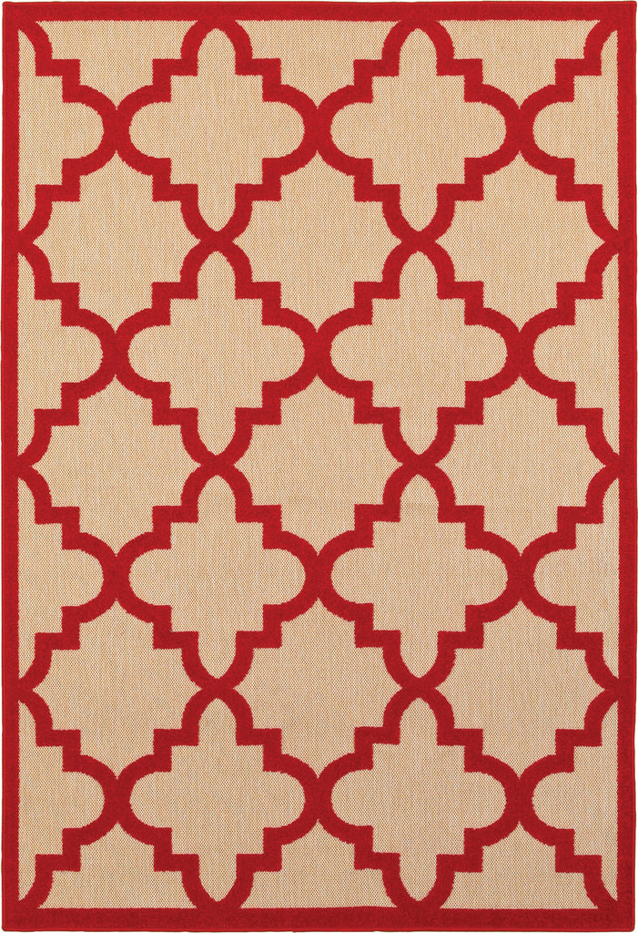 Oriental Weavers Cayman 660R9 Sand/ Red Area Rug main image featured