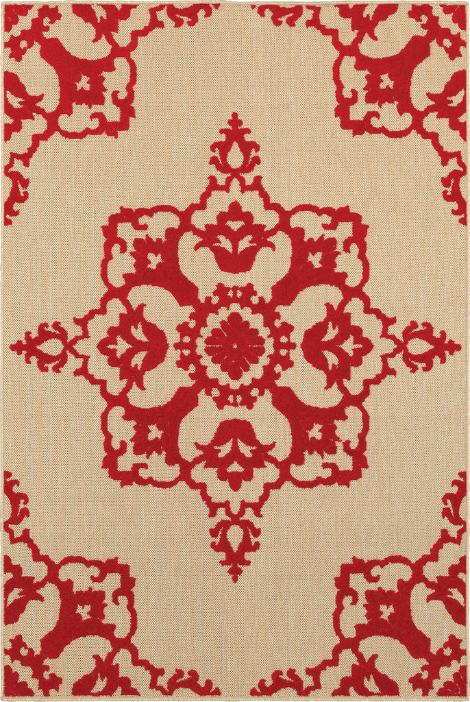 Oriental Weavers Cayman 097R9 Sand/ Red Area Rug main image featured