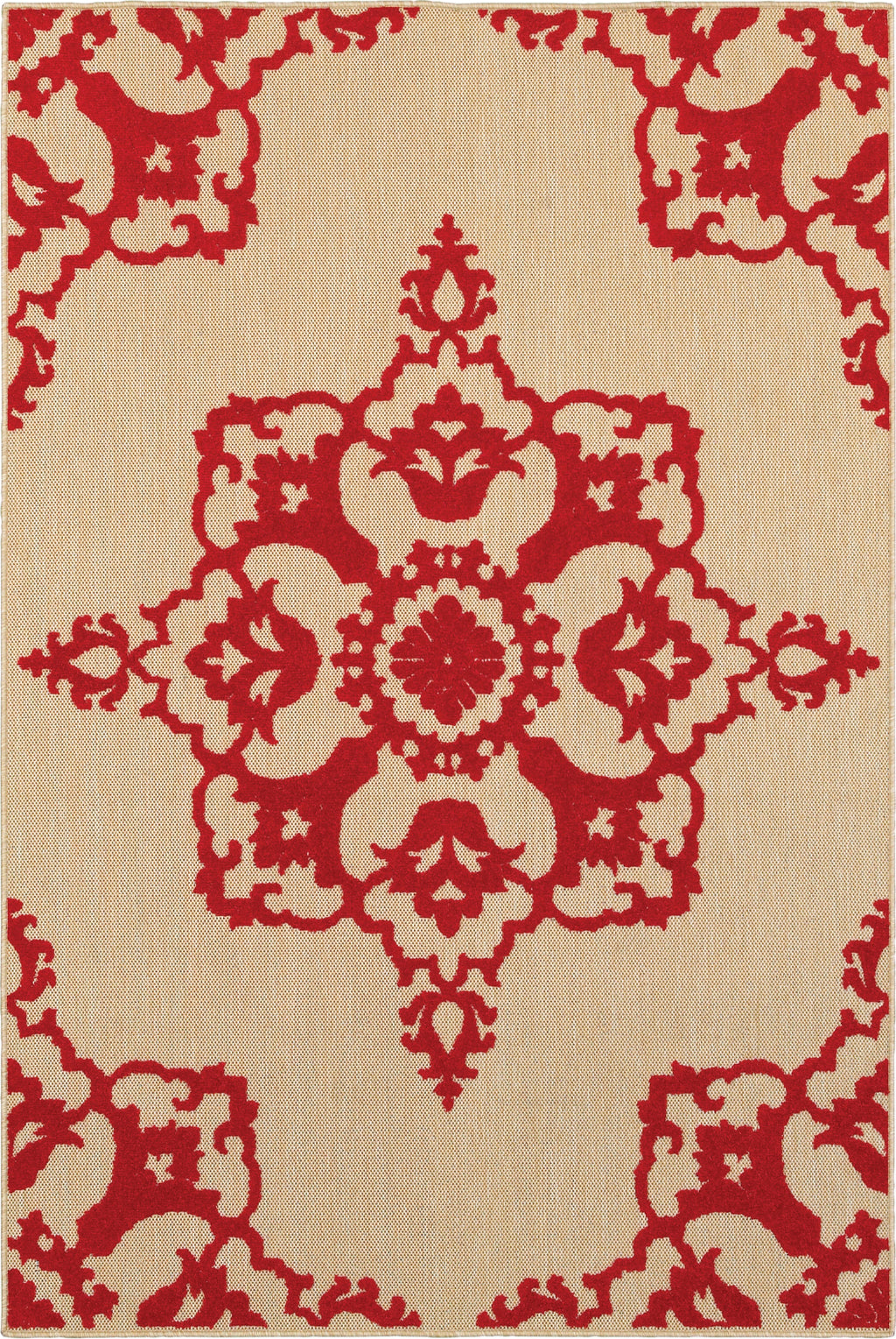 Oriental Weavers Cayman 097R9 Sand/ Red Area Rug main image featured