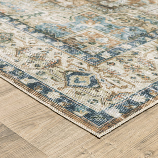 Oriental Weavers Charleston CHA02 Blue/Gold Area Rug Corner Image