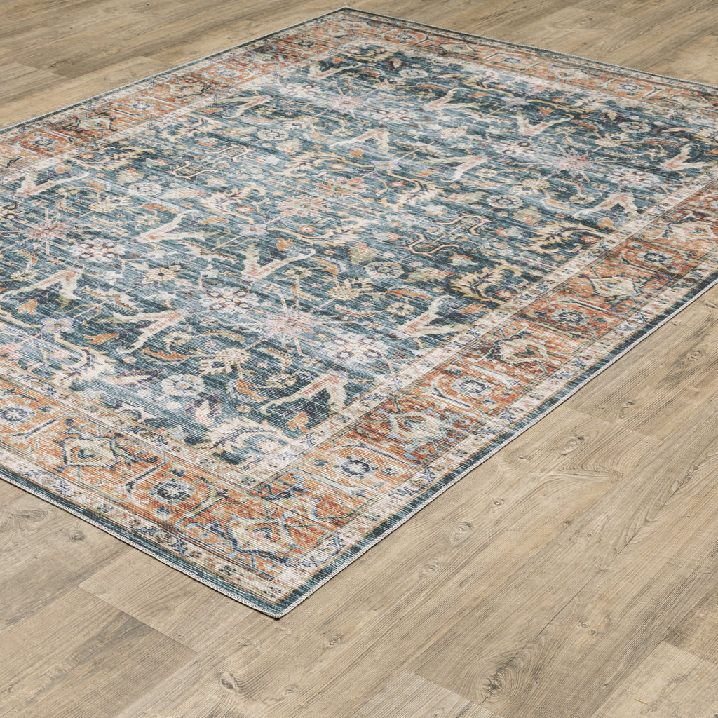 Oriental Weavers Charleston CHA06 Blue/Rust Area Rug Incredible Rugs