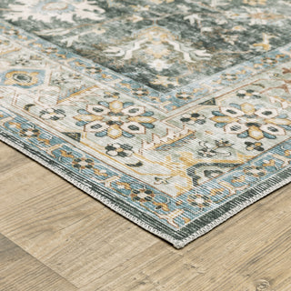 Oriental Weavers Charleston CHA09 Blue/Gold Area Rug Corner Image