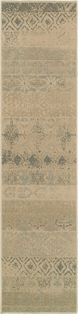 Oriental Weavers Chloe 3691H Tan/Blue Area Rug Runner