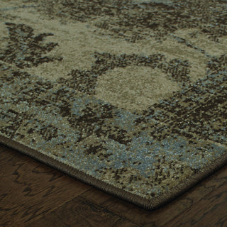 Oriental Weavers Chloe 4712K Tan/Blue Area Rug Corner
