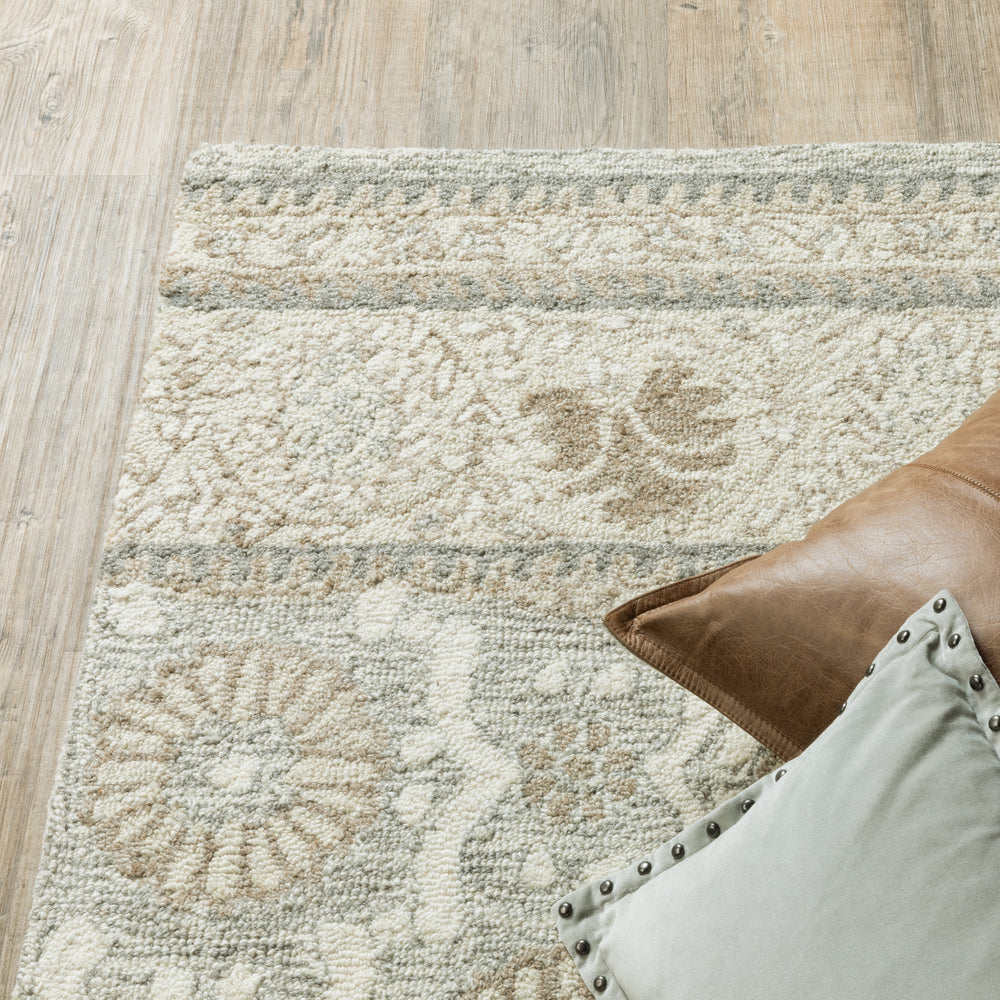 Oriental Weavers Craft 93002 Ash/ Sand Area Rug Corner Featured
