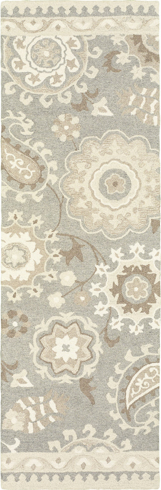 Oriental Weavers Craft 93003 Grey/ Sand Area Rug 2'6'' X 8' Runner