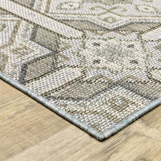 Oriental Weavers Cyprus 448L4 Grey/Blue Area Rug Corner Image