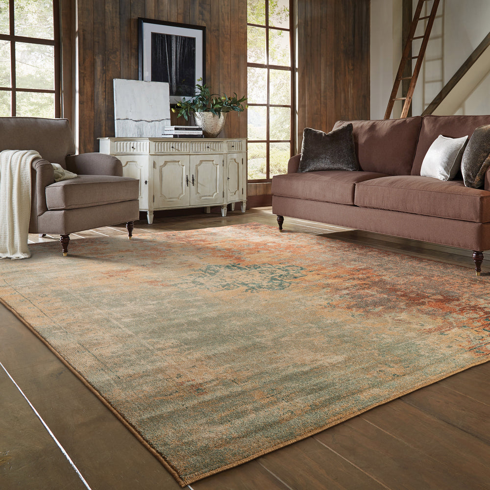 Oriental Weavers Dawson 8324A Rust/Gold Area Rug Lifestyle Image Feature