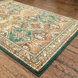 Oriental Weavers Dawson 8527A Teal/Brown Area Rug On Wood