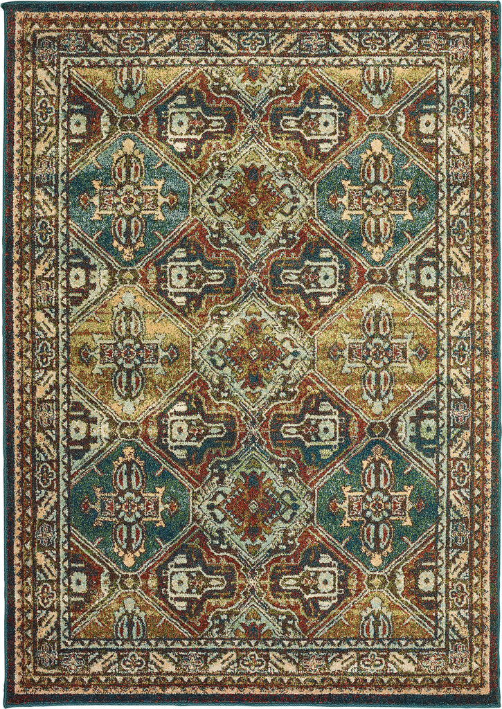 Oriental Weavers Dawson 8527A Teal/Brown Area Rug main image featured