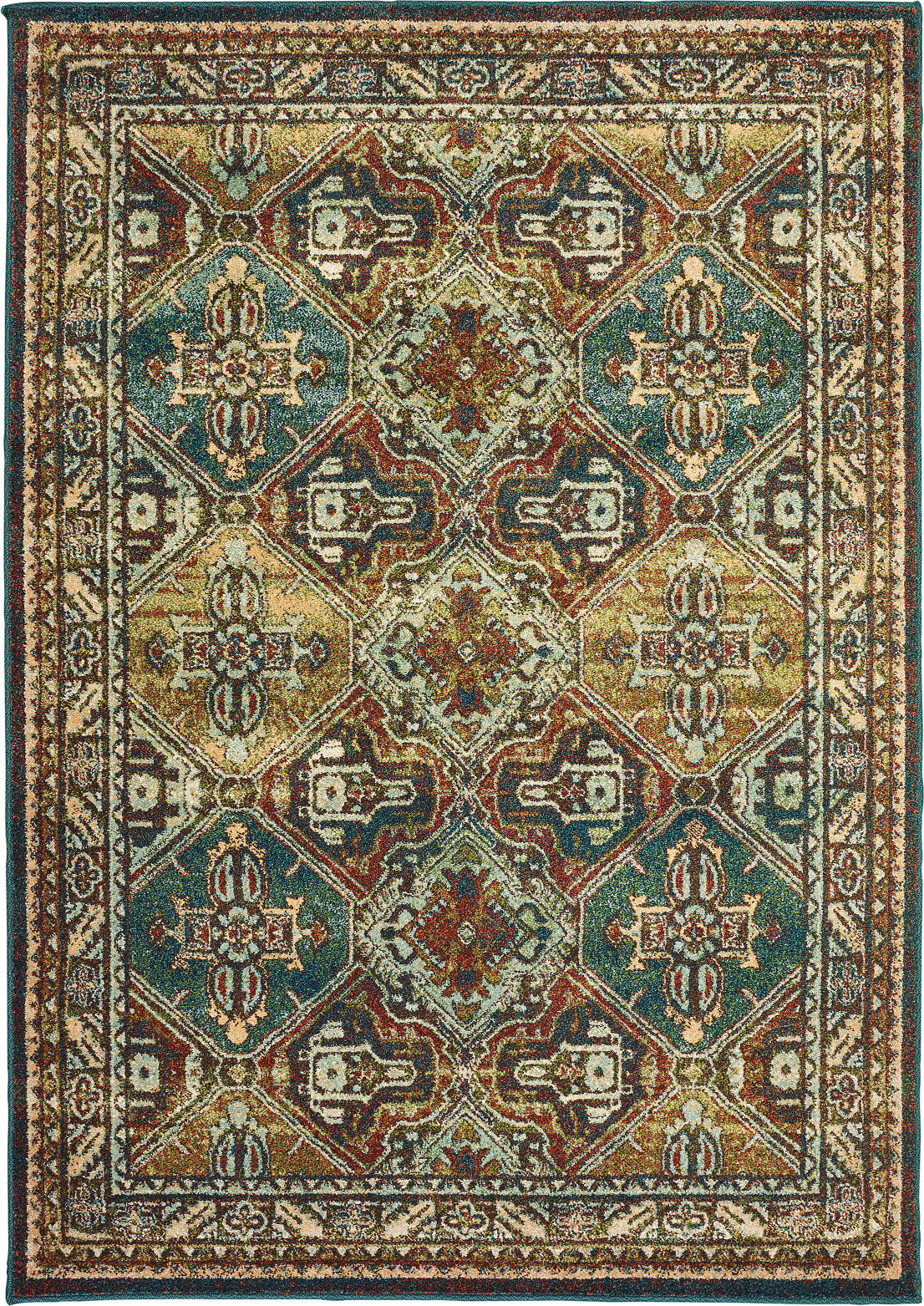 Oriental Weavers Dawson 8527A Teal/Brown Area Rug main image featured