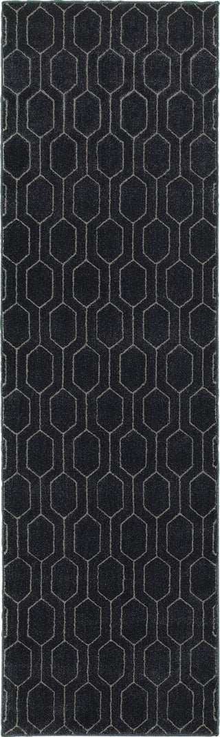 Oriental Weavers Ellerson 8021X Navy/Grey Area Rug Runner Image