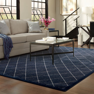 Oriental Weavers Ellerson 090Q4 Navy/Ivory Area Rug Room shot Feature