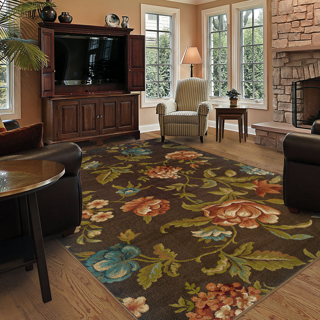 Oriental Weavers Emerson 1997A Brown/Green Area Rug Lifestyle Image Featured