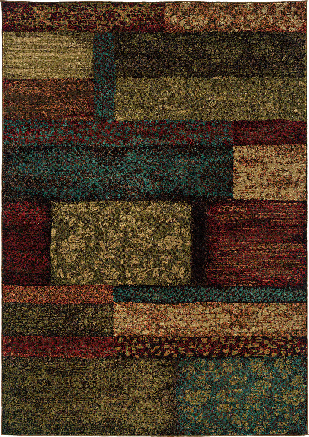 Oriental Weavers Emerson 2480C Brown/Teal Area Rug main image featured