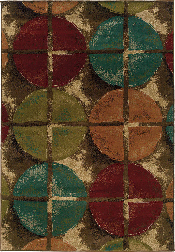 Oriental Weavers Emerson 3680B Brown/Teal Area Rug main image