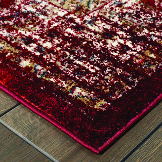 Oriental Weavers Empire 114R4 Red/ Ivory Area Rug Corner Shot