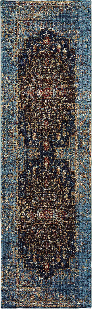 Oriental Weavers Empire 4440L Blue/ Navy Area Rug 2'3'' X 7'6'' Runner