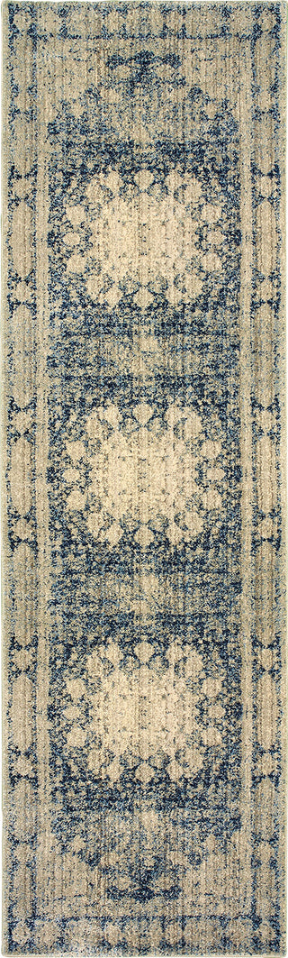 Oriental Weavers Empire 4445S Ivory/ Blue Area Rug Runner