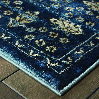 Oriental Weavers Empire 501L4 Navy/ Ivory Area Rug Corner Shot