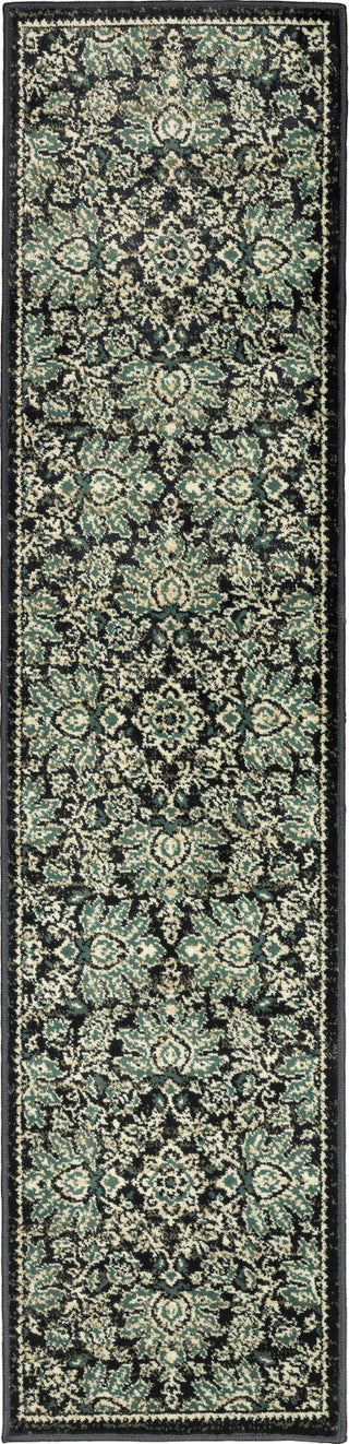 Oriental Weavers Evandale 9838B Navy/Ivory Area Rug Runner Image