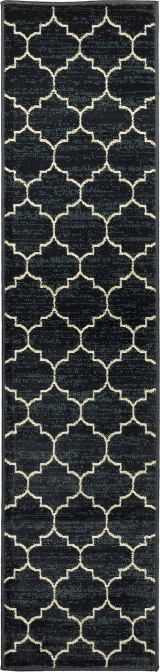 Oriental Weavers Evandale 9853B Navy/Ivory Area Rug Runner Image