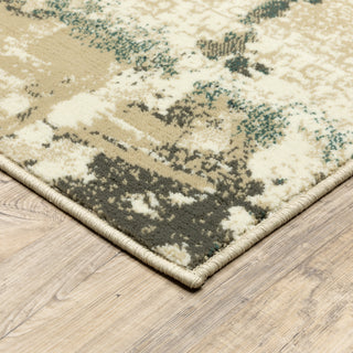 Oriental Weavers Evandale 9854A Beige/Blue Area Rug Corner Image
