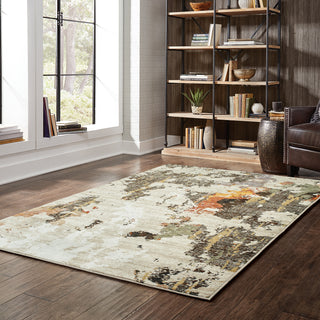 Oriental Weavers Evolution 7770J Beige/ Charcoal Area Rug Room Scene Featured