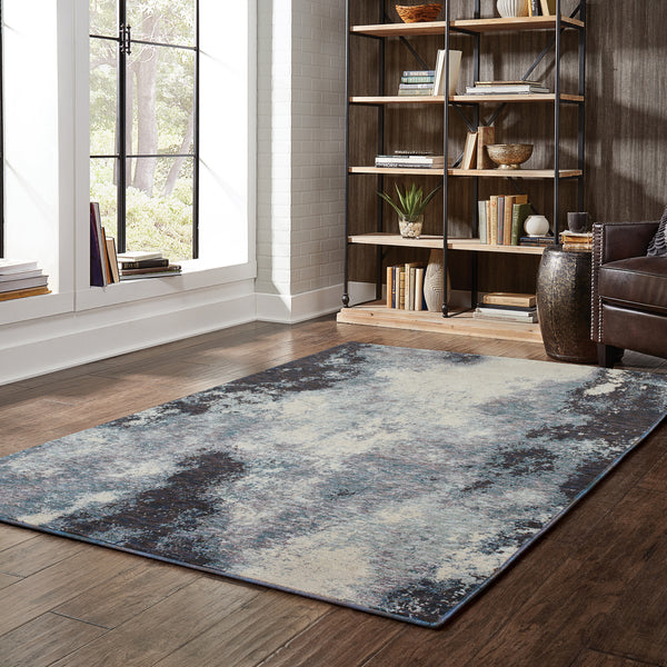 Oriental Weavers Evolution 8000B Navy/ Ivory Area Rug Incredible Rugs