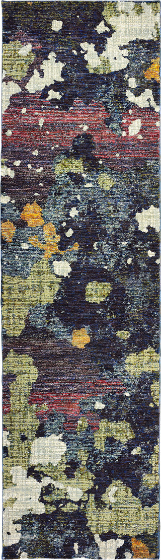 Oriental Weavers Evolution 8029A Navy/ Green Area Rug 2'3'' X 8' Runner