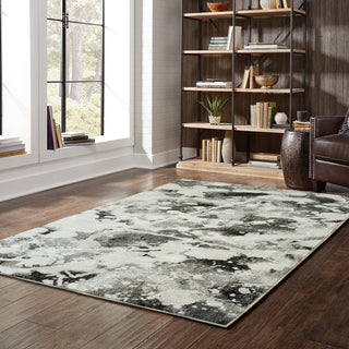 Oriental Weavers Evolution 8035B Charcoal/ White Area Rug Room Scene Featured